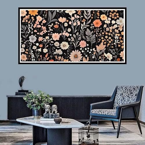 Diamond Painting Erwachsene Groß xxl Diamond Painting Retro Diamond Painting Set, Diamond Painting Blumen DIY Diamond Painting Zubehör, Diamond Crystal Art für Home Wand Décor Geschenk 40x80cm-f558 von Xiaboor