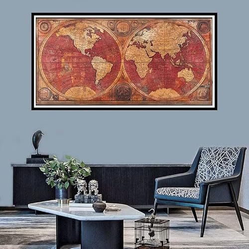 Diamond Painting Erwachsene Groß xxl Diamond Painting Retro Diamond Painting Set, Diamond Painting Karte DIY Diamond Painting Zubehör, Diamond Crystal Art für Home Wand Décor Geschenk 30x60cm-f544 von Xiaboor