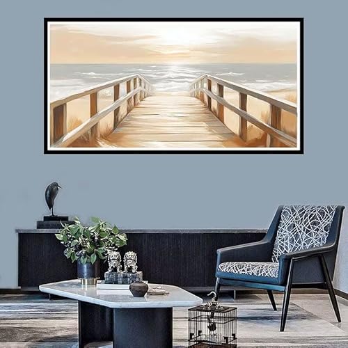 Diamond Painting Erwachsene Groß xxl Diamond Painting Retro Diamond Painting Set, Diamond Painting Pier DIY Diamond Painting Zubehör, Diamond Crystal Art für Home Wand Décor Geschenk 90x180cm-f561 von Xiaboor