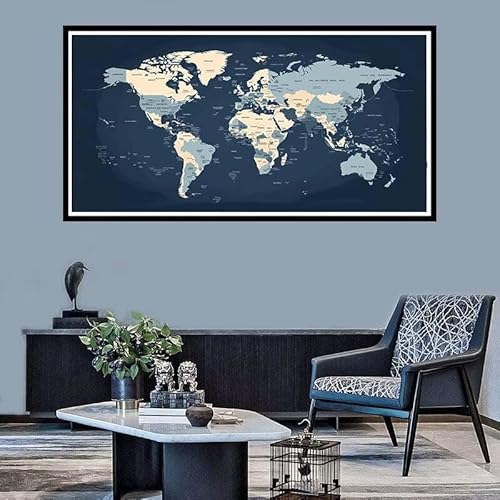 Diamond Painting Erwachsene Groß xxl Diamond Painting Retro Diamond Painting Set, Diamond Painting Weltkarte DIY Diamond Painting Zubehör, Diamond Crystal Art für Home Wand Décor Geschenk 40x90cm-f566 von Xiaboor