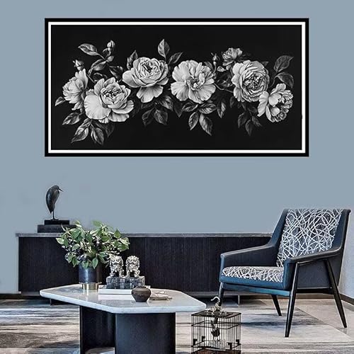 Diamond Painting Erwachsene Groß xxl Diamond Painting Retro Diamond Painting Set,Diamond Painting Pfingstrose DIY Diamond Painting Zubehör,Diamond Crystal Art Home Wand Décor Geschenk 50x100cm-f562 von Xiaboor