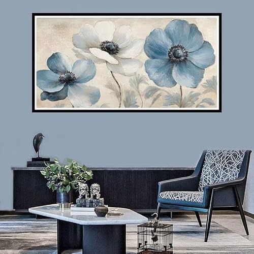 Diamond Painting Retro Diamond Painting xxl 40x80cm-Diamant Painting Blumen 5D Diamond Painting Set, DIY Cross Stickerei Malerei Kits Full Drill Diamant Painting Bilder, für Home Wand Décor -f557 von Xiaboor