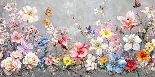 Malen Nach Zahlen Blume Groß Malen Nach Zahlen xxl 160x80cm Schmetterling Malen-Nach-Zahlen Erwachsene DIY set mit 3 Pinseln und Acrylfarben, Kreativ Geschenke für Frauen Home Décor, Ohne Rahmen-y49 von Xiaboor