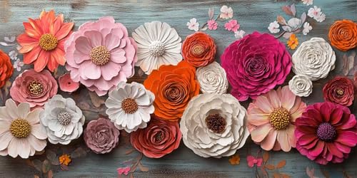 Malen Nach Zahlen Farbe Groß Malen Nach Zahlen xxl 160x80cm Blumen Malen-Nach-Zahlen Erwachsene DIY set mit 3 Pinseln und Acrylfarben, Kreativ Geschenke für Frauen Home Wand Décor, Ohne Rahmen-y1105 von Xiaboor