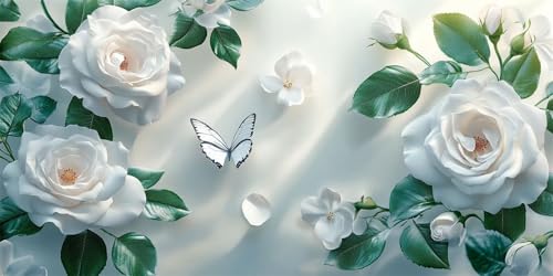 Malen Nach Zahlen ab 7 Jahre Mädchen, Schmetterling Malen Nach Zahlen Erwachsene Blumen Paint by Numbers Kinder Teenager DIY Bastelset Erwachsene Leinwand Kit,Geschenke und Home Dekor 16x32 inch-y14 von Xiaboor