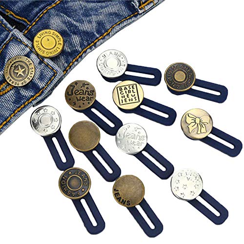 Xiang Ru Knöpfe, Metall, elastisch, Gummi, für Jeans, Hose, Durchmesser 17 mm, 5 Stück von Xiang Ru