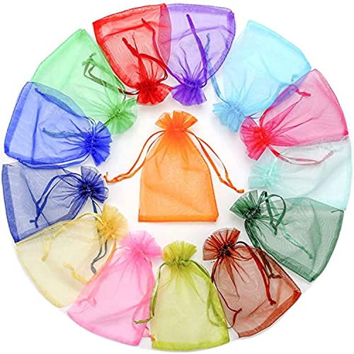 Xiang 100 Stück Organzasäckchen, 15 x 20 cm Schmuckbeutel Farbe Organza Taschen mit Kordelzug, Geschenkbeutel für Hochzeiten Partys, Organzabeutel Hochzeit Säckli Beutel Geschen von Xiang