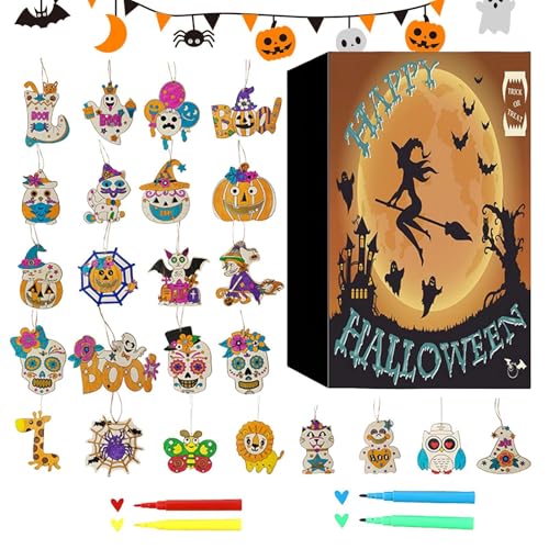 Xianghaoshun Adventskalender Halloween 2024 | Doodle Zeichenbrett | Halloween Adventskalender Malbrett, 24 Tage Countdown Kalender, buntes Kritzelbrett von Xianghaoshun