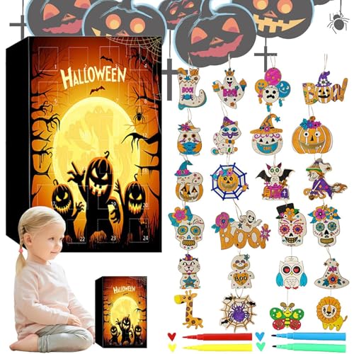 Xianghaoshun Halloween-Adventskalender – Doodle-Zeichenbrett, Halloween-Adventskalender-Malbrett, 24 Tage Countdown-Kalender, buntes Kritzelbrett von Xianghaoshun