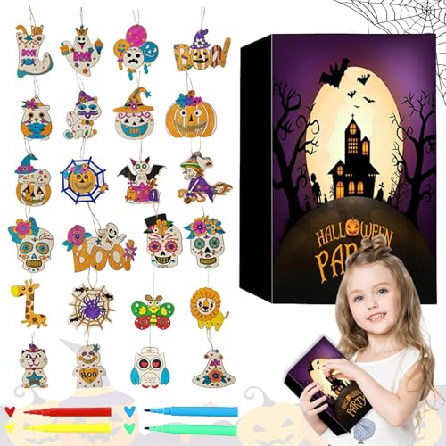 Xianghaoshun Halloween-Adventskalender mit Countdown-Kalender, Doodle Zeichenbrett, Halloween-Adventskalender-Malbrett, 24 Tage Countdown-Kalender, buntes Kritzelbrett von Xianghaoshun