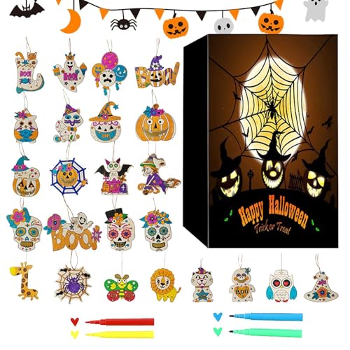 Xianghaoshun Halloween-Countdown-Kalender, Doodle-Zeichenbrett, Halloween-Adventskalender-Malbrett, 24-Tage-Countdown-Kalender, buntes Kritzelbrett von Xianghaoshun