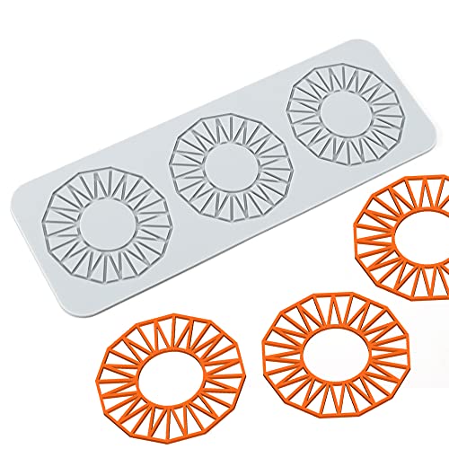 Kuchen-Spitze-Form, Spitzen-Fondant-Formen, Silikon-Spitzen-Formen zum Dekorieren von Kuchen, 3 Löcher Linearring von XiaoShenLu