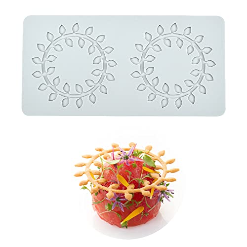 Silikon-Fondant-Spitzenmatte, Zuckerhandwerk-Abdruckform, essbarer Kuchen, molekulare Küche, Dekoration, 2 Löcher Blattring von XiaoShenLu