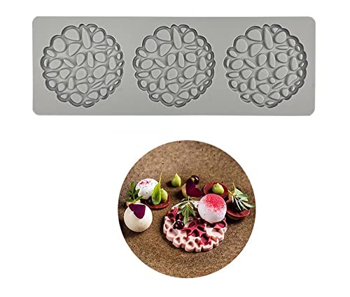 Silikon-Spitzen-Matte, Sugar Craft Abdruckform essbare Kuchendekoration, 3 Löcher Kiesel von XiaoShenLu