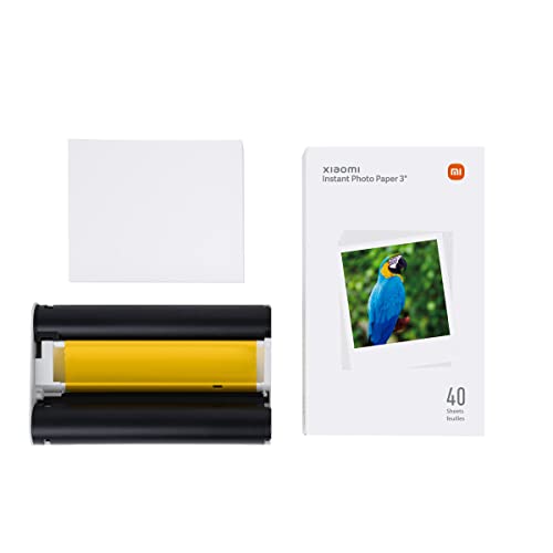 Xiaomi Instant Photo Paper 7,6 cm (3 Zoll), Fotopapier für Xiaomi Instant Photo 1S, 40 Stück, Weiß (ES-Version + 3 Jahre Garantie) von Xiaomi