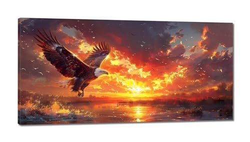 Adler Diamond Painting XXL 100x200cm, 5D Diamant Painting Bilder Sonnenuntergang Diamond-painting Erwachsene Full DIY Groß Diamant Kunst Malerei Stickerei Set Kreuzstich Basteln Bilder Home Wand Dekor von Xiaonu