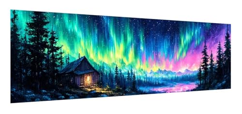 Aurora Diamond Painting Erwachsene Set, 5D Diamant Painting Bilder Landschaft, DIY Diamond Painting Eckige Steine, Diamantmalerei Crystal Art Bilder Geschenk für Home Wand Decoration 40 x 120 cm F-540 von Xiaonu