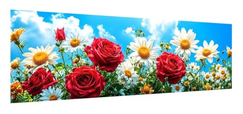 Blume Diamond Painting Erwachsene Set, 5D Diamant Painting Bilder Landschaft, DIY Diamond Painting Eckige Steine, Diamantmalerei Crystal Art Bilder Geschenk für Home Wand Decoration 80 x 240 cm F-590 von Xiaonu