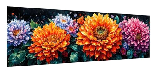 Blume Diamond Painting Erwachsene Set, 5D Diamant Painting Bilder Landschaft, DIY Diamond Painting Eckige Steine, Diamantmalerei Crystal Art Bilder Geschenk für Home Wand Decoration 90 x 270 cm F-18 von Xiaonu