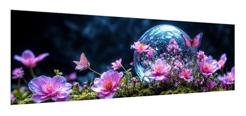 Blume Diamond Painting Erwachsene Set, 5D Diamant Painting Bilder Landschaft, DIY Diamond Painting Eckige Steine, Diamantmalerei Crystal Art Bilder Geschenk für Home Wand Decoration 90 x 270 cm F-46 von Xiaonu