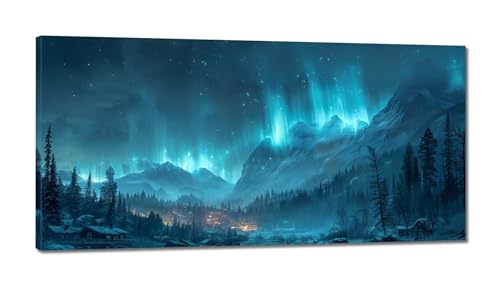 Diamond Painting Erwachsene,Groß 5D Nordlichter Diamond Painting Berg DIY XXL Diamant Painting Bilder kinder mit Diamond Painting Zubehör Schlafzimmer Wohnzimmer Dekoration 50x100cm von Xiaonu