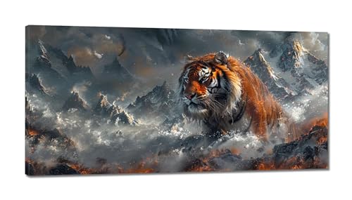 Diamond Painting Erwachsene,Groß 5D Tiger Diamond Painting Berg DIY XXL Diamant Painting Bilder kinder mit Diamond Painting Zubehör Schlafzimmer Wohnzimmer Dekoration 30x60cm von Xiaonu