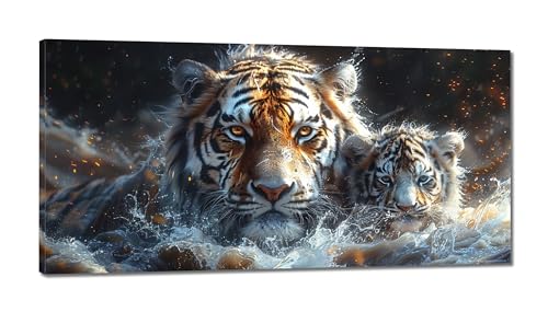 Diamond Painting Erwachsene,Groß 5D Tiger Diamond Painting Tier DIY XXL Diamant Painting Bilder kinder mit Diamond Painting Zubehör Schlafzimmer Wohnzimmer Dekoration 30x60cm von Xiaonu