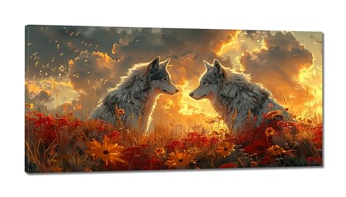 Diamond Painting Erwachsene,Groß 5D Wolf Diamond Painting Kuss DIY XXL Diamant Painting Bilder kinder mit Diamond Painting Zubehör Schlafzimmer Wohnzimmer Dekoration 30x60cm von Xiaonu