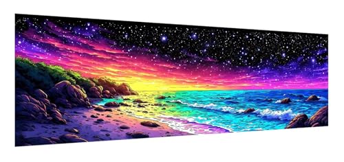 Diamond Painting Erwachsene groß 80 x 240 cm,5D Bunter Sternenhimmel Diamant Painting Bilder,DIY Diamond Painting Landschaft,Quadrat Diamanten Malerei Stickerei Kreuzstich Set Home Wand Décor F-595 von Xiaonu