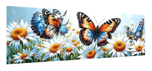 Diamond Painting Erwachsene groß xxl 30 x 90 cm, 5D Schmetterling Diamant Painting Bilder, DIY Diamond Painting Blume, Quadrat Diamanten Malerei Stickerei Kreuzstich Set für Home Wand Décor F-533 von Xiaonu