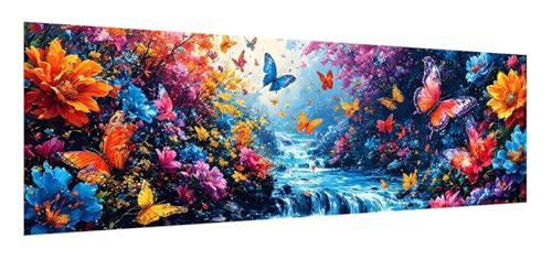 Diamond Painting Erwachsene groß xxl 30 x 90 cm, 5D Schmetterling Diamant Painting Bilder, DIY Diamond Painting Landschaft, Quadrat Diamanten Malerei Stickerei Kreuzstich Set für Home Wand Décor F-529 von Xiaonu