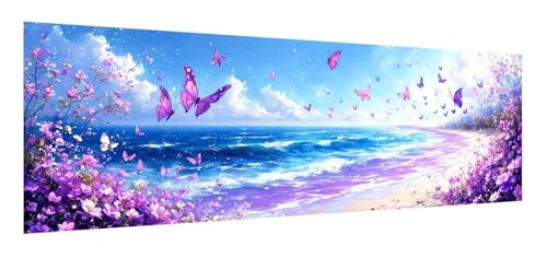 Diamond Painting Erwachsene groß xxl 30 x 90 cm, 5D Schmetterling Diamant Painting Bilder, DIY Diamond Painting Strand, Quadrat Diamanten Malerei Stickerei Kreuzstich Set für Home Wand Décor F-527 von Xiaonu