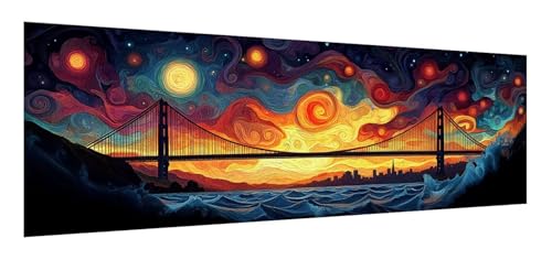 Diamond Painting Erwachsene groß xxl 30 x 90 cm, 5D Sternenhimmel Diamant Painting Bilder, DIY Diamond Painting Brücke, Quadrat Diamanten Malerei Stickerei Kreuzstich Set für Home Wand Décor F-987 von Xiaonu