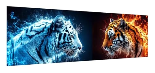 Diamond Painting Erwachsene groß xxl 50 x 150 cm, 5D Tiger Diamant Painting Bilder, DIY Diamond Painting Tier, Quadrat Vollbohrer Diamanten Malerei Stickerei Kreuzstich Set für Home Wand Décor F-323 von Xiaonu