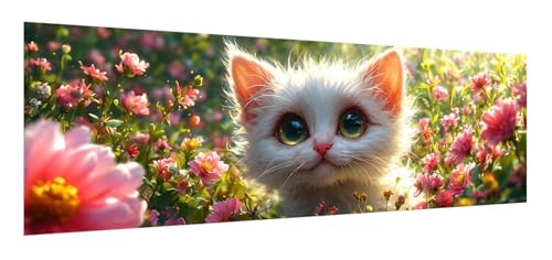 Diamond Painting Erwachsene groß xxl 60 x 180 cm, 5D Katze Diamant Painting Bilder, DIY Diamond Painting Blume, Quadrat Vollbohrer Diamanten Malerei Stickerei Kreuzstich Set für Home Wand Décor F-605 von Xiaonu