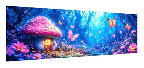 Diamond Painting Erwachsene groß xxl 70 x 210 cm, 5D Schmetterling Diamant Painting Bilder, DIY Diamond Painting Pilz, Quadrat Diamanten Malerei Stickerei Kreuzstich Set für Home Wand Décor F-401 von Xiaonu