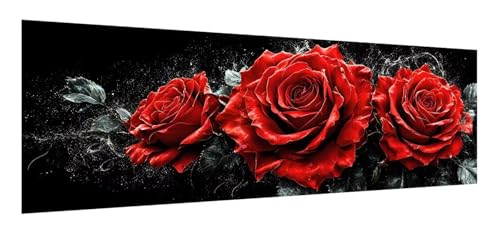 Diamond Painting Erwachsene groß xxl 80 x 240 cm, 5D Rose Diamant Painting Bilder, DIY Diamond Painting Blume, Quadrat Vollbohrer Diamanten Malerei Stickerei Kreuzstich Set für Home Wand Décor F-597 von Xiaonu