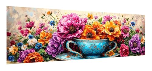 Diamond Painting Erwachsene groß xxl 90 x 270 cm, 5D Farbige Blumen Diamant Painting Bilder, DIY Diamond Painting Landschaft, Quadrat Diamanten Malerei Stickerei Kreuzstich Set Home Wand Décor F-47 von Xiaonu