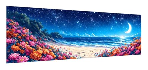 Diamond Painting Erwachsene groß xxl 90 x 270 cm, 5D Strand Diamant Painting Bilder, DIY Diamond Art Painting Landschaft, Quadrat Diamanten Malerei Stickerei Kreuzstich Set für Home Wand Décor F-61 von Xiaonu