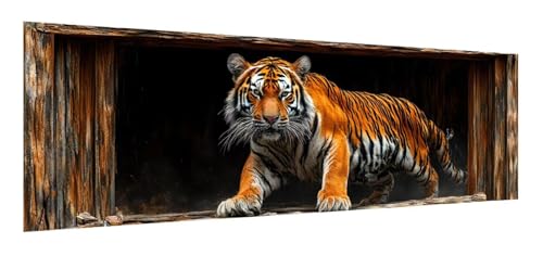 Diamond Painting Erwachsene groß xxl 90 x 270 cm, 5D Tiger Diamant Painting Bilder, DIY Diamond Painting Tier, Quadrat Vollbohrer Diamanten Malerei Stickerei Kreuzstich Set für Home Wand Décor F-33 von Xiaonu