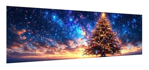 Diamond Painting Erwachsene groß xxl 90 x 270 cm, 5D Weihnachtsbaum Diamant Painting Bilder, DIY Diamond Painting Landschaft, Quadrat Diamanten Malerei Stickerei Kreuzstich Set für Home Wand Décor F-3 von Xiaonu