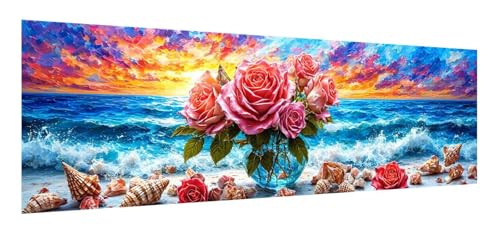 Diamond Painting Erwachsene groß xxl 90 x 270 cm,5D Landschaft Diamant Painting Bilder,DIY Diamond Painting Ozean,Quadrat Vollbohrer Diamanten Malerei Stickerei Kreuzstich Set für Home Wand Décor F-23 von Xiaonu