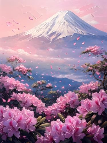 Malen Nach Zahlen Erwachsene Berg Blume, Bastelset Erwachsene Frauen, DIY Paint by Numbers Adult Mit 3 Pinseln und Acrylfarbe Leinwand Kit für Home Décor und Geschenk, Ohne Rahmen 100 x 130 cm H-391 von Xiaonu