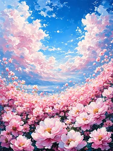 Malen Nach Zahlen Erwachsene Blume Landschaft, Bastelset Erwachsene Frauen, DIY Paint by Numbers Adult Mit 3 Pinseln und Acrylfarbe Leinwand Kit für Home Décor Geschenk, Ohne Rahmen 20 x 30 cm H-455 von Xiaonu