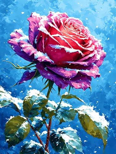 Malen Nach Zahlen Erwachsene Blume Rose, Bastelset Erwachsene Frauen, DIY Paint by Numbers Adult Mit 3 Pinseln und Acrylfarbe Leinwand Kit für Home Décor und Geschenk, Ohne Rahmen 100 x 130 cm H-419 von Xiaonu