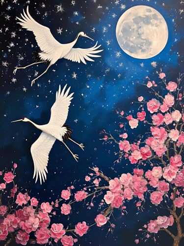 Malen Nach Zahlen Erwachsene Blume Vogel, Bastelset Erwachsene Frauen, DIY Paint by Numbers Adult Mit 3 Pinseln und Acrylfarbe Leinwand Kit für Home Décor und Geschenk, Ohne Rahmen 100 x 130 cm H-421 von Xiaonu