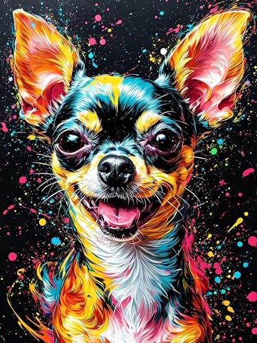 Malen Nach Zahlen Erwachsene Hund Tier, Bastelset Erwachsene Frauen, DIY Paint by Numbers Adult Mit 3 Pinseln und Acrylfarbe Leinwand Kit für Home Décor und Geschenk, Ohne Rahmen 100 x 130 cm H-339 von Xiaonu