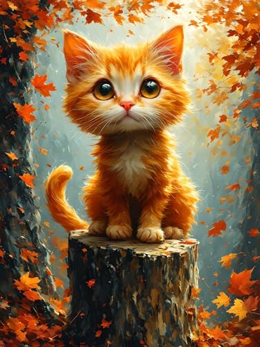 Malen Nach Zahlen Erwachsene Katze Tier, Bastelset Erwachsene Frauen, DIY Paint by Numbers Adult Mit 3 Pinseln und Acrylfarbe Leinwand Kit für Home Décor und Geschenk, Ohne Rahmen 100 x 130 cm H-381 von Xiaonu