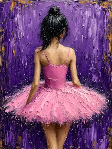 Malen Nach Zahlen Erwachsene Mädchen Ballett, Bastelset Erwachsene Frauen, DIY Paint by Numbers Adult Mit 3 Pinseln und Acrylfarbe Leinwand Kit für Home Décor Geschenk, Ohne Rahmen 100 x 130 cm H-29 von Xiaonu