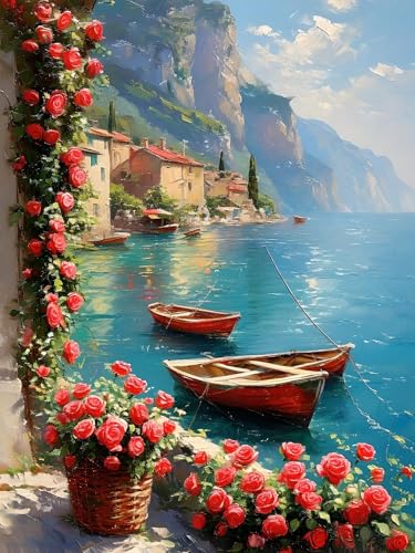 Malen Nach Zahlen Erwachsene Meer Blume, Bastelset Erwachsene Frauen, DIY Paint by Numbers Adult Mit 3 Pinseln und Acrylfarbe Leinwand Kit für Home Décor und Geschenk, Ohne Rahmen 20 x 30 cm H-440 von Xiaonu